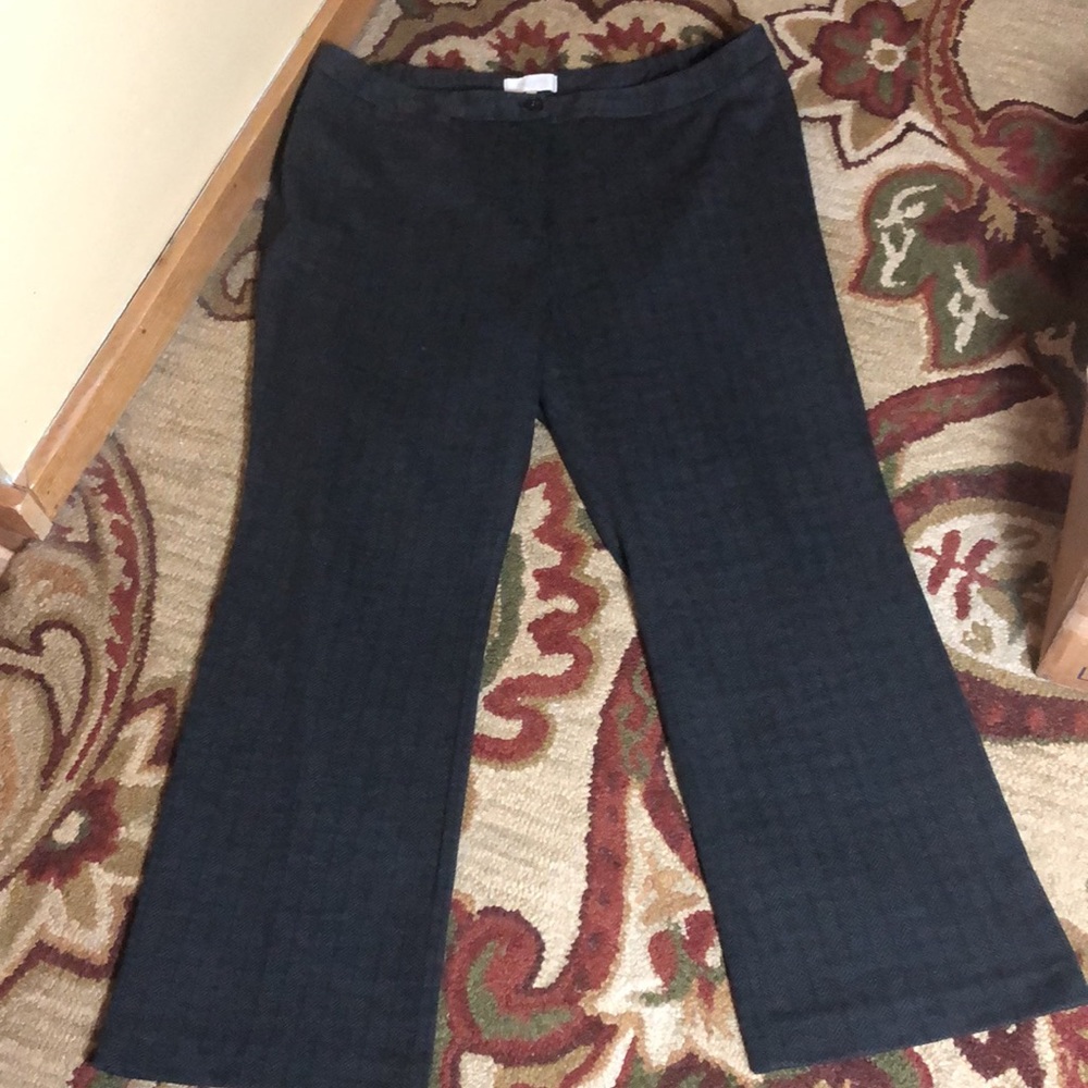 TALBOTS Size 20W Chevron Stripe
Dark Gray Heather Dress Trouser Elastic Waist